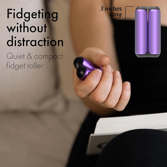 ONO Roller - Handheld Fidget Toy for Adults | Help Relieve Stress, Anxiety, Tension | Promotes Focus, Clarity | Compact, Portable Design (Purple, Junior Size - Aluminum)