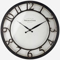 Presentime & Co 13" Farmhouse Series Wall Clock, Vintage Style, Retro Clock, Silent No Ticking, Raised 3D Arabic Numeral, Oil Rubbed Bronze Finish.