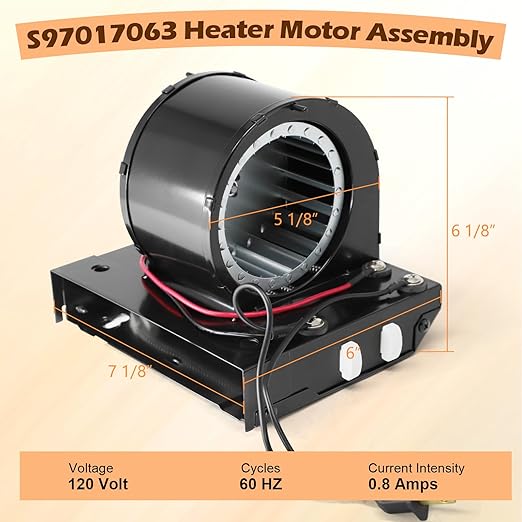 S97017063 Heater Motor Assembly Compatible with Broan Nutone 655, 655F, 655-A, 655-B, 655-C, 656, 656-A, 658, 659, 659-A Bathroom Exhaust Fan Motor Replacement for Nu-Tone Heater