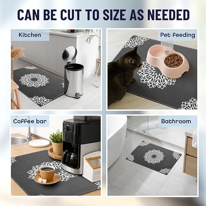 Teenyyou 1 Pcs 26" x 18" Dryer Top Protector Mat, Washer and Dryer Topper, Non Slip Waterproof Machine Cover Dust Proof Quick Drying Topper Pad for Laundry and Kitchen (Mandala)