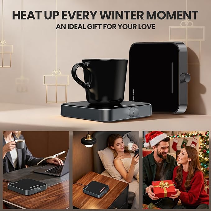Maestri House Mug Warmer, Electric Coffee Cup Warmer for Desk with 3-Temp Settings,Auto Shut Off, Constant Temperature Heating for Beverage, Milk, Tea and Hot Chocolate at Home & Office (Space Gray)