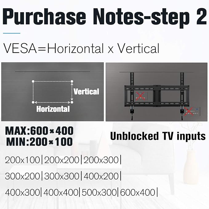 Mounting Dream TV Wall Mount for 37-70 Inch Flat Screen TV - Tilting, Low Profile Space Saving - Max VESA 600 x 400, 132lbs MD2868-LK