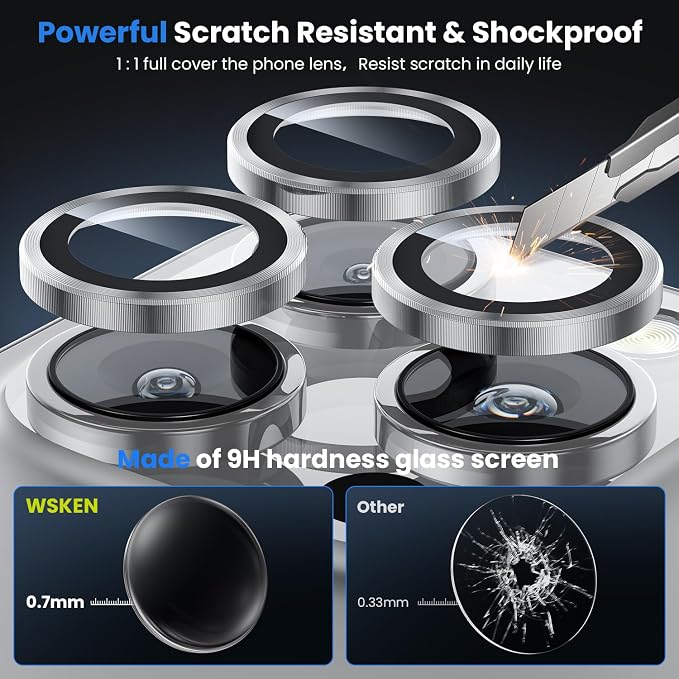 WSKEN for iPhone 16 Pro/iPhone 16 Pro Max Camera Lens Protector - Image 3