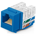 Everest 90° Angled RJ45 Cat6A Keystone Jacks 50-Pack in Blue by EverestMediaSolutions