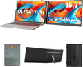 Laptop Screen Extender, Ultra-Thin 15.3" FHD 1200P 16:10 Portable Monitor for Laptop, Lightweight Dual Monitor Extender Plug & Play for 14"-17.3" Laptops, Compatible with Wins/Mac/Chrome/Linux