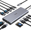 USB C Docking Station Dual Monitor HDMI for Dell HP, Laptop Docking Station 3 Monitors Triple Display USB C Hub Dock to 2 HDMI 4K,DP,Ethernet,6 USB,PD,SD/TF, Audio, USB C Adapter 14 in 1 for Lenovo