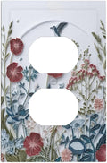 Bvtewkhz Wildflowers Flowers Floral Plants Duplex Outlet Wall Plate Cover Decorative Light Switch Covers Electrical Faceplate Switch Plates for Bathroom Kitchen Home