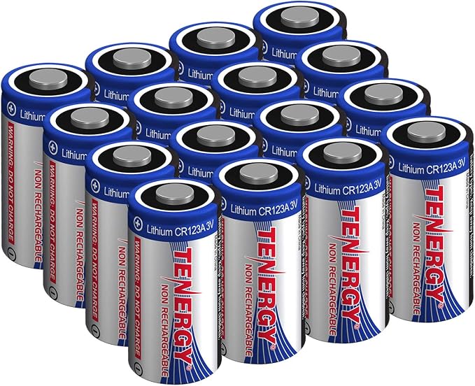 Tenergy 3V CR123A Lithium Battery, High Performance 1500mAh CR123A Cell by Tenergy