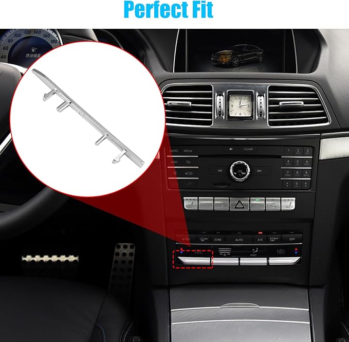Jaronx Compatible with Mercedes Benz AC Button Trim E Class W212, Temperature Climate Control Button Sliver Chrome Trim for E Class W212 E63 AMG E250 E350 E400 E550 2010-2017(Matte)