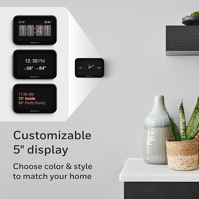 New Honeywell Home X8S WiFi Smart Thermostat with Video Doorbell Compatibility, IAQ Control, and Customizable Touchscreen Display, Black