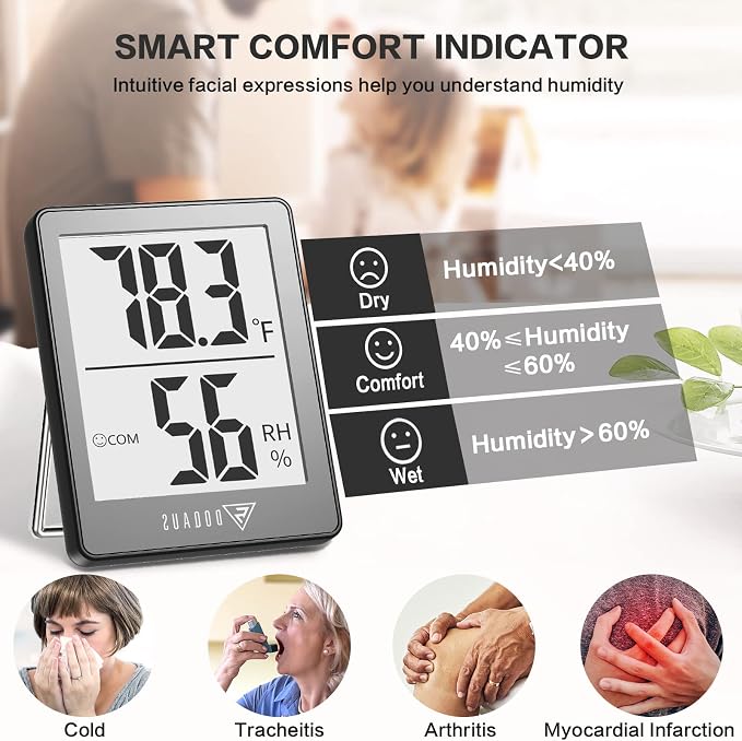 DOQAUS Digital Hygrometer Indoor Thermometer Room Thermometer - Image 3