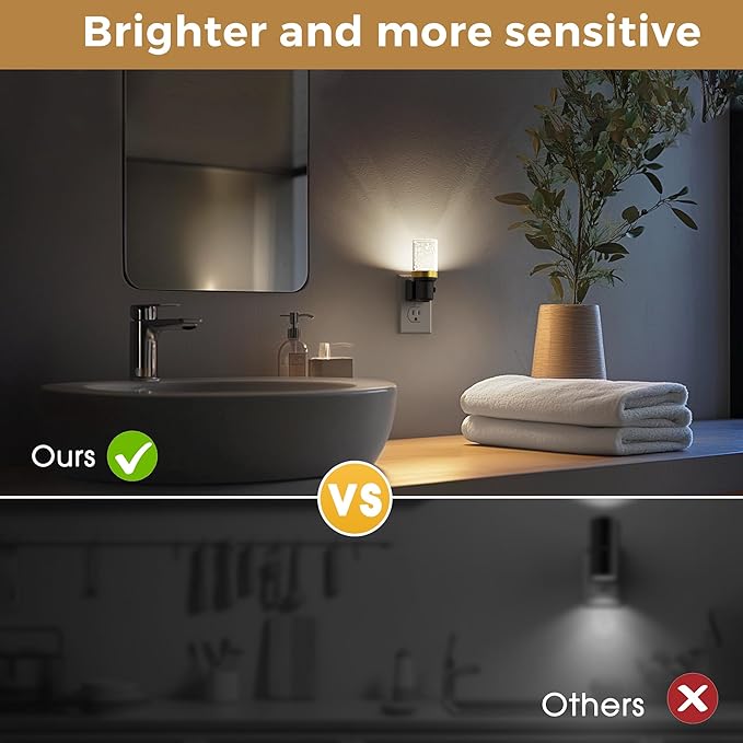 L LOHAS LED Night Light, 2 Pack Dimmable Night Lights Plug into Wall, Automatic Night Lights Plug in with Auto Light Sensor, Adjustable Brightness 5000K LED Night Light, for Bedroom Hallway Home