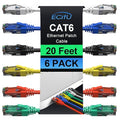 Cat6 Patch Cables 20 Feet, Cat 6 Ethernet Cable, 24AWG CCA, UTP Network Cord by ECJTU-US
