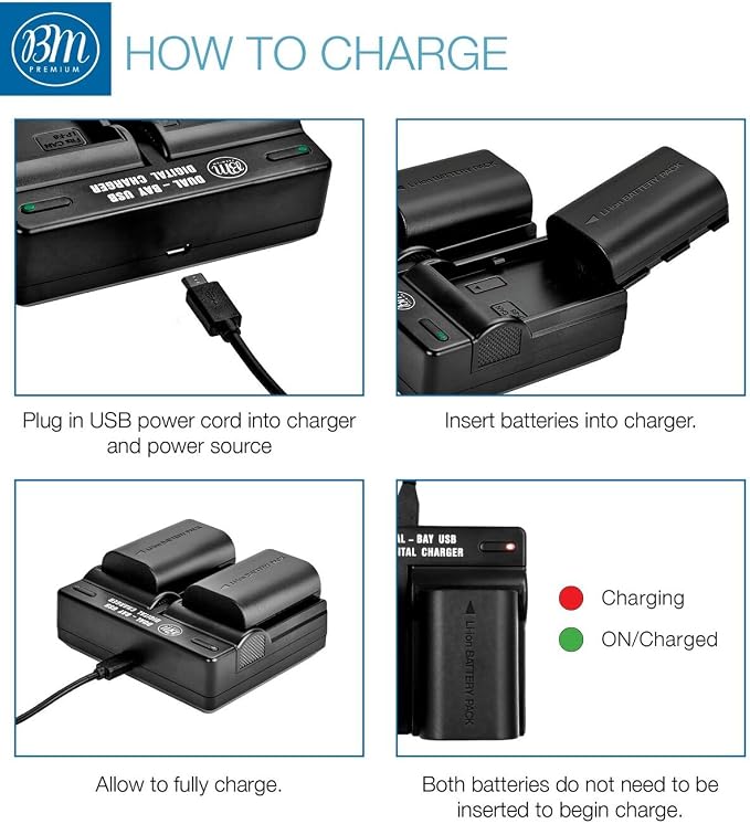 BM 2-Pack of LP-E6N Batteries and Dual Battery Charger - Image 5