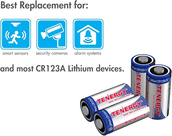 Tenergy 3V CR123A Lithium Battery, High Performance 1500mAh CR123A Cell - Image 3