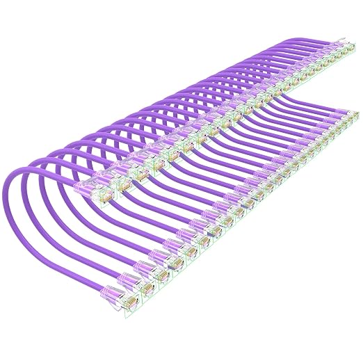 Cat 6 Patch Cables 1 feet, Slim Cat6a Ethernet Patch Cable 10Gbps 550Mhz by Unknown