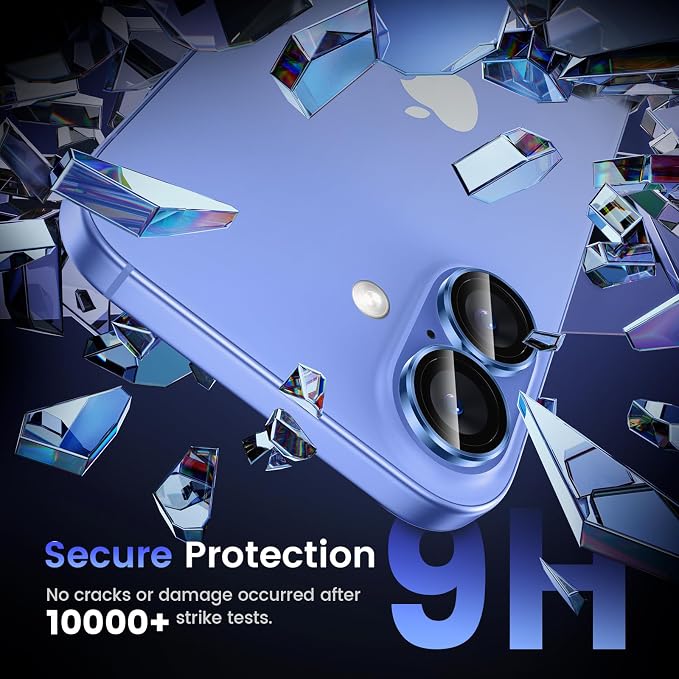 Tensea for iPhone 16 / iPhone 16 Plus Camera Lens Protector, 9H Tempered Glass - Image 4