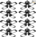 CHENGCHILIT Garage Light - 8PACK 130W 13000LM Deformable 4+1 Panel LED Garage Ceiling Lights with LED Transformer, E26/27 Base, 6500K Daylight White Shop Light for Factory, Storage Room, Warehouse
