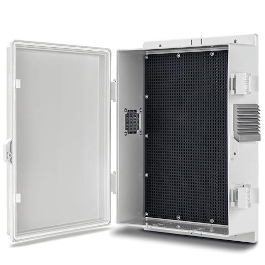 Namunanee Outdoor Electrical Junction Box, ABS Water Resistant Enclosure with Internal Mounting Panel & Hinged Cover (13" H* 9.2" L* 3.7" W)