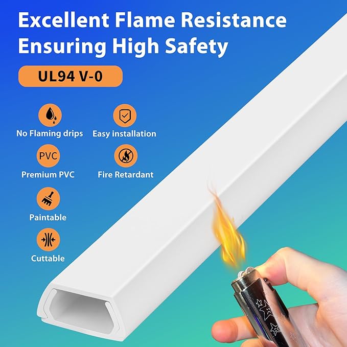 YCLYC Wall Cable Hider Kit, 116in TV Wire Hider for Wall, Paintable Cord Hider Wall, Cord Organizer Hide 1-2 Cords Wall Mounted TV, Wire Cover for Wall, Cord Concealer 7XL16.5 W0.86 H0.43in, Black