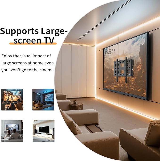 unho Heavy TV Wall Mount for 40-86 Inch TVs up to 220 lbs, Wall Mount tv Bracket Full Motion Max VESA 600 x 400mm,LED LCD Flat Panel Wall Mount tv