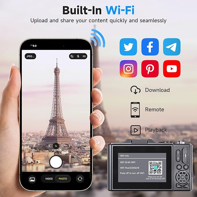 5K Vlogging Digital Camera for Beginners, 80MP Travel Camera for Photography - Image 3