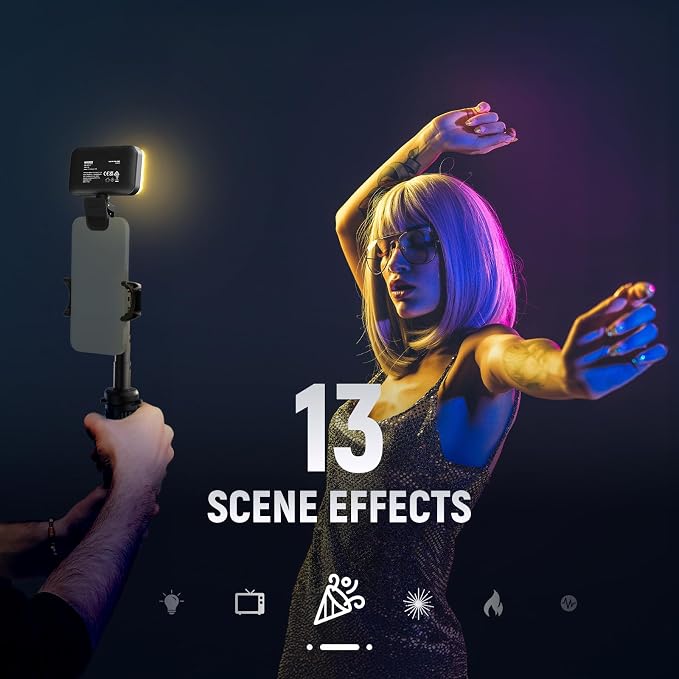NEEWER Entry Level Version LED RGB Selfie Light, 91 LEDs Plastic Clip on Phone - Image 5