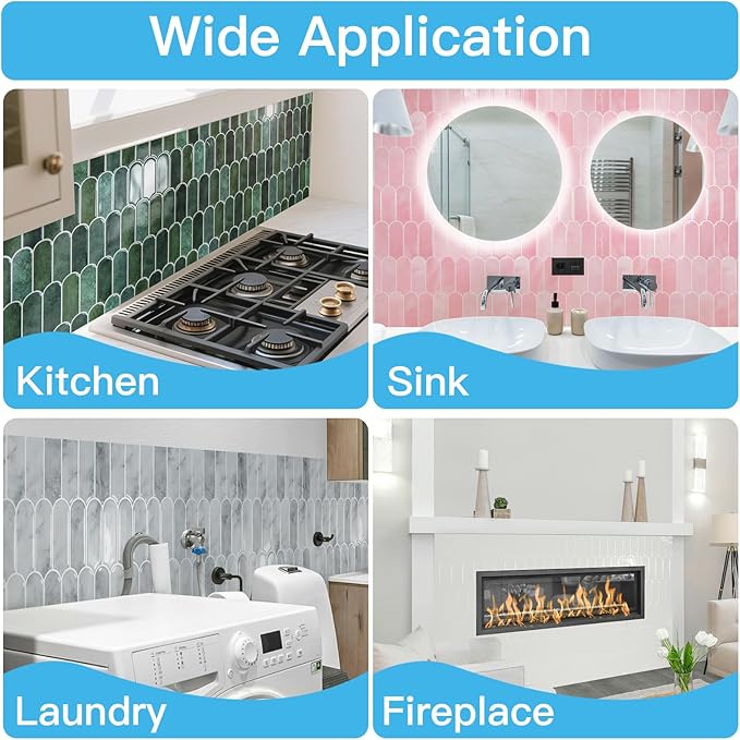 Art3d 12 x 12 Inch Heavy-Duty Peel and Stick Backsplash, Self-adhesive Wall Tiles for Kitchen Bathroom Decor, 10-Pack Pink