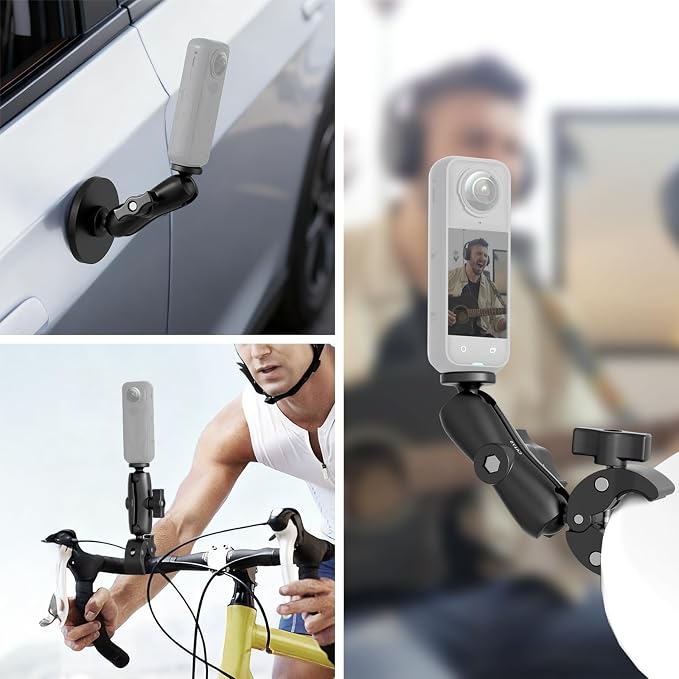 NEEWER Motorcycle Bicycle Handlebar Clamp Holder Magnetic Car Mount Accessories - Image 8