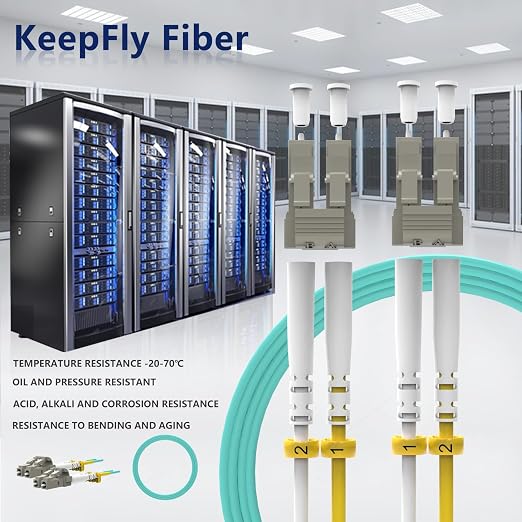 OM4 LC to LC Fiber Patch Cable 8m, Length Option:0.2m-200m, 40G/100GB 50/125μm - Image 6