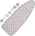 Ironing Board Cover and Pad, 18x49 Extra Wide Thick Iron Padding, Scorch & Stain Resistant Ironing board cover, Heavy Duty Iron Board Padded with Adjustable Fasteners Durable Elastic Edge, Quatrefoil