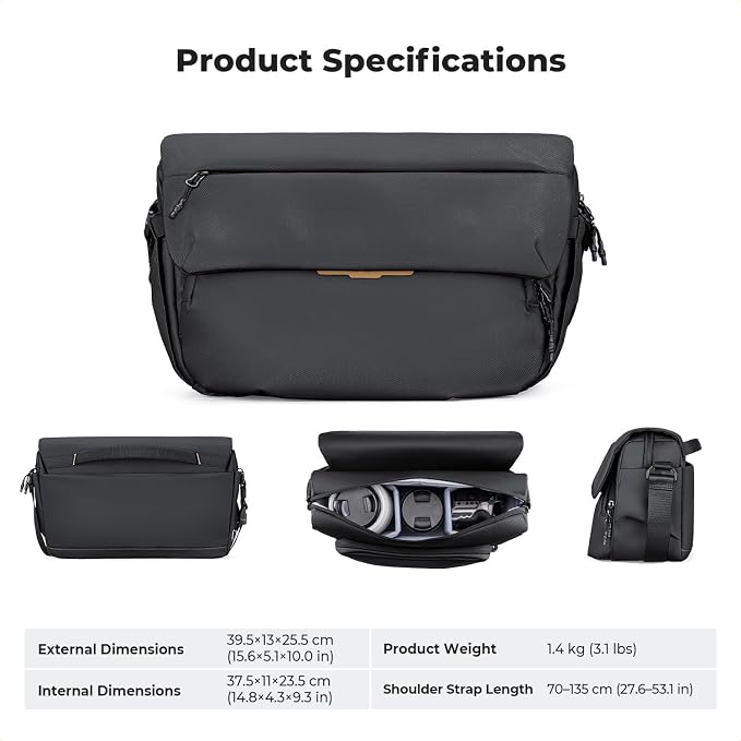 K&F CONCEPT Camera Sling Bag, 15L Camera Bags - Image 7