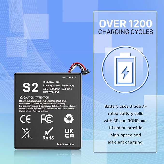 Replacement Battery for S2, 6200mAh Ultra High Capacity Li-ion Battery for Ring - Image 5