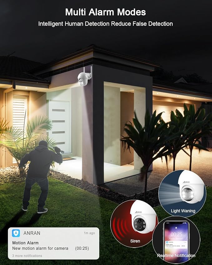 ANRAN 2K Security Camera Wireless Outdoor, Solar Outdoor Camera - Image 6