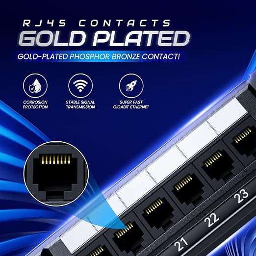 NewYork Cables 24 Port Cat6 Patch Panel, 10Gb Ethernet, 1U 19-Inch Rack or Wall - Image 6