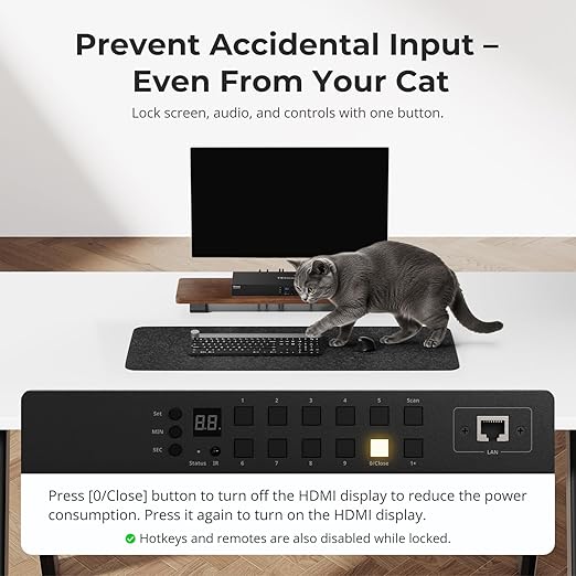 TESmart 16X1 HDMI KVM Switch USB 3.0, 4K@60Hz Rackmount KVM 16 Port Enterprise-Grade EDID Emulator | Hotkey Switch | RS232 | LAN Port | IR Remote | IP Control | Auto Scan | with 8 Pcs 5ft KVM Cable