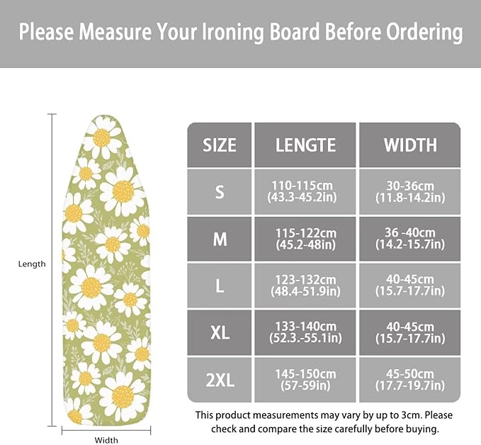 ZCFYGDX Butterfly Cherry Blossom Print Ironing Board Cover Decor - 15 x 48 inch Elastic Edge 3 Bottom Nylon Buckle Straps, Stain Resistant & Resistant Scorch, Easy Installation Cover