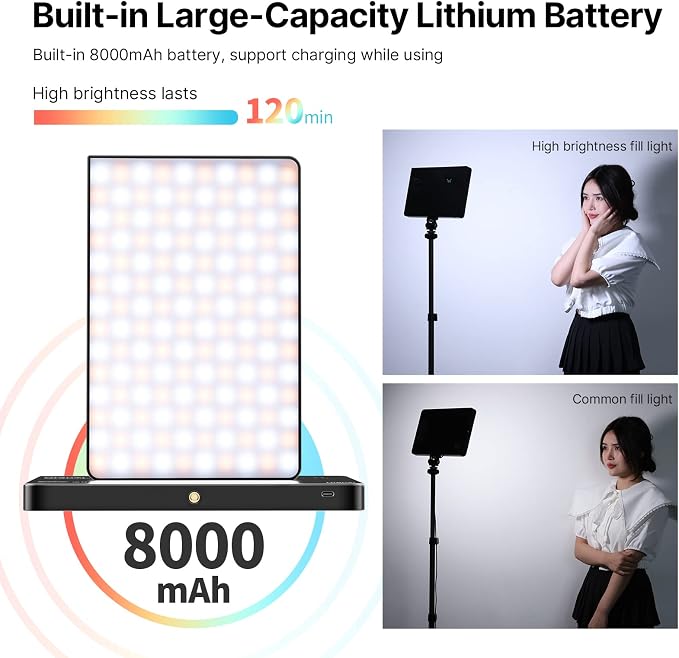 ULANZI LT003 RGB Video Light, 15W Portable LED Panel - Image 6