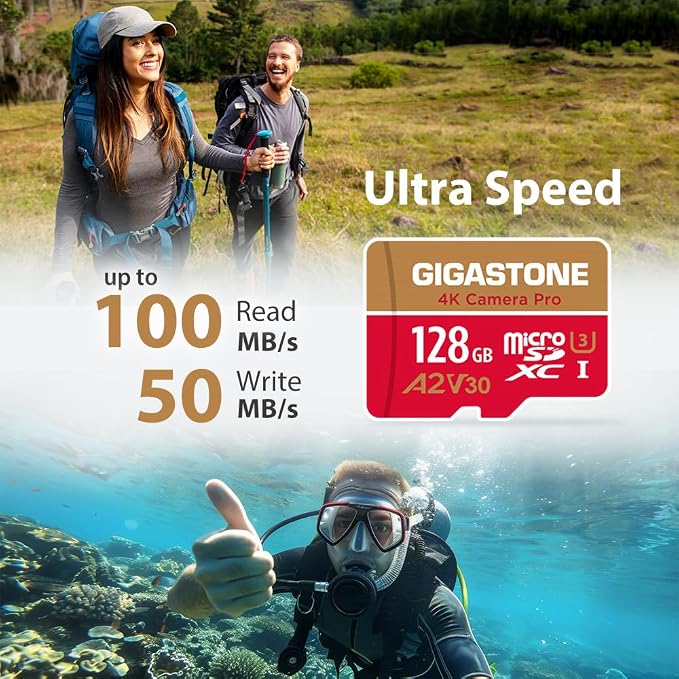 【5-Years Data Recovery】GIGASTONE Memory Card 128GB 2 Pack 4K Pro Camera - Image 2