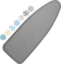 Ironing Board Cover and Pad, 18x49 Extra Wide Thick Iron Padding, Scorch & Stain Resistant Ironing board cover, Heavy Duty Iron Board Padded with Adjustable Fasteners Durable Elastic Edge, Grey