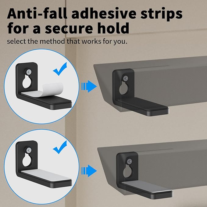 suptek Soundbar Wall Mount Shelf – Wall Mount Bracket for Sony, Samsung, Vizio, LG, Sonos Sound Bars – Under TV Mounting, Space-Saving Design (SBR001GDSB)