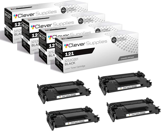 CS Compatible Toner Cartridge Replacement for Canon 121 3252C001 Black ImageClass D1620 D1650 Toner Cartridge 4 Pack