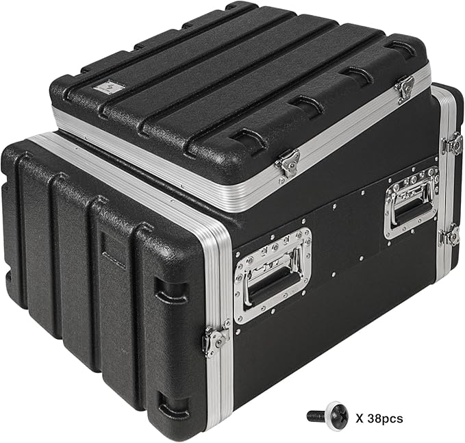 Sound Town Lightweight and Compact 6U ATA ABS Rack Case, with Slant Mixer Top, 21" Depth, 10U Top and 6U Side Spaces (STMR-A10X6U)