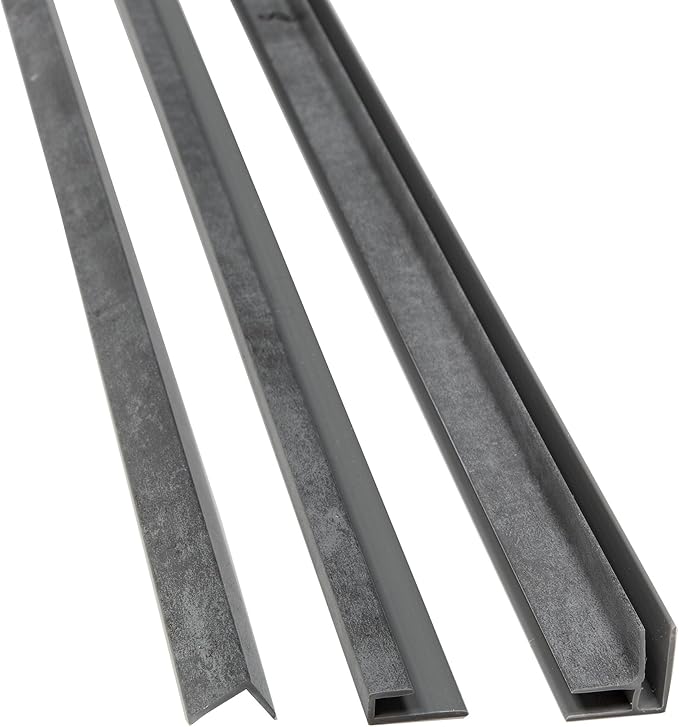 Palisade 78in x 36in x 36in Waterproof Vinyl Corner Shower Surround Kit with Accessories in Urban Quarry