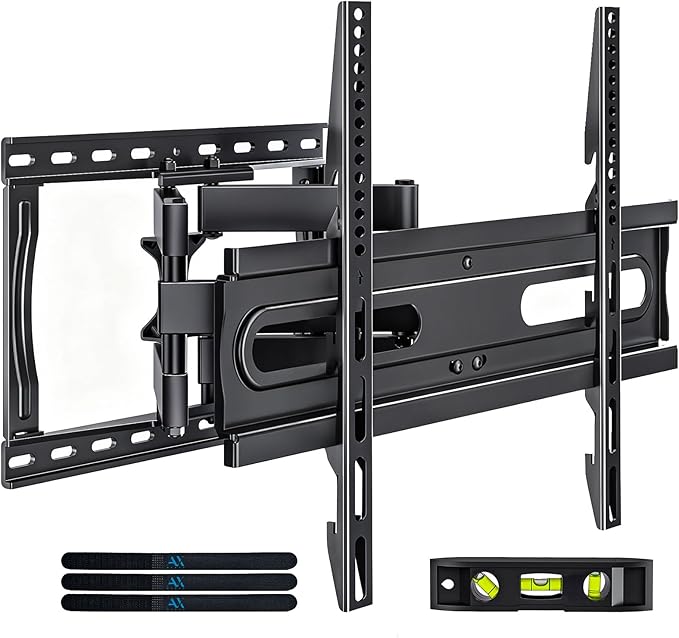 AX WABER TV Wall Mount Bracket for 32-65 Inch TV Full Motion Dual Articulating Arm with Swivel & Tilt, Max VESA 400x400mm，Fits 8” 12” 16" Studs, Supports 99 lbs for Flat & Curved Screens AX02MB01﻿