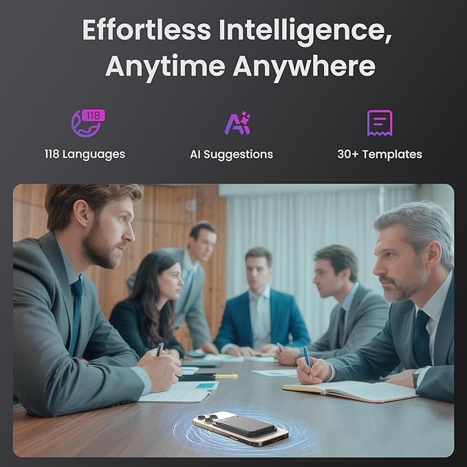 AI Voice Recorder, Note Pro Voice Recorder Transcribe & Summarize, AI Noise Cancellation Technology, Supports 152 Languages, 64GB Memory APP Control Audio Recorder for Lectures, Meetings, Calls