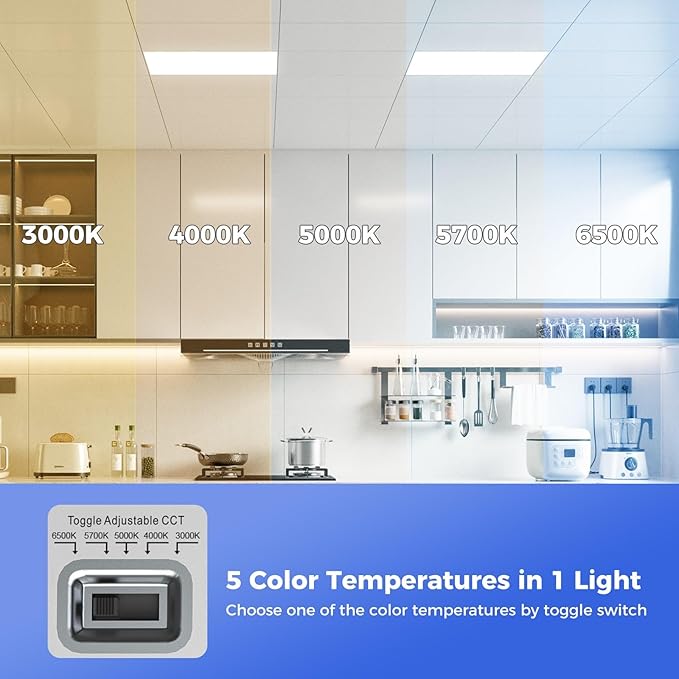 Aphyni 24 Pack 2x2 LED Flat Panel Light, Dimmable Office Kitchen Flush Mount Ceiling Light Panel,Bright 6500LM,Dimmable,Selectable Features, 3000K/4000K/5000K/5700K/6500K, 30W/35W/40W/45W/50W