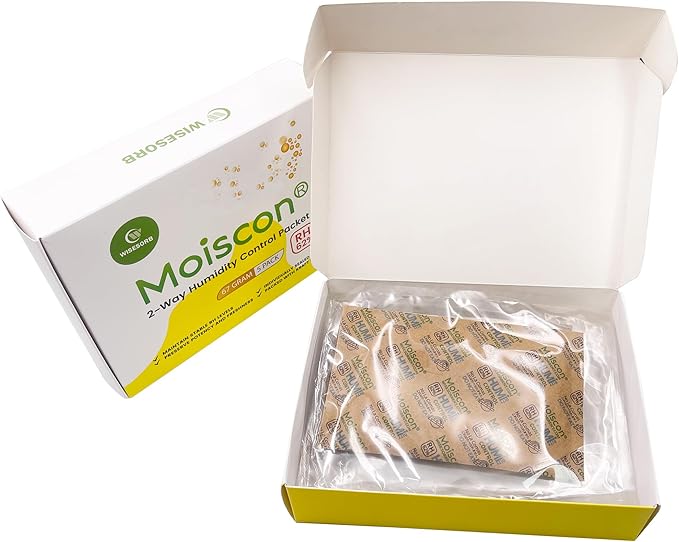 Wisesorb 62% Two-Way Humidity Control Packs, 67 Gram 20 Pack for Storing 1 lb, Size 67 Moisture Control Packets Individually Wrapped, Humidifier Packs for Storage Containers