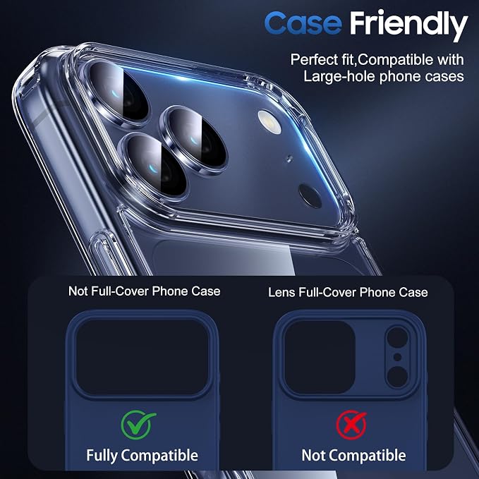UniqueMe Compatible for 3 Pack iPhone 17 Pro Max Camera Lens Protector - Image 2