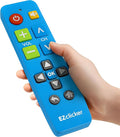 EZclicker Plus Big Button Universal TV Remote (Blue) Simple Easy to Use, Works with Major TV Brands (2xAAA Batteries Not Included)